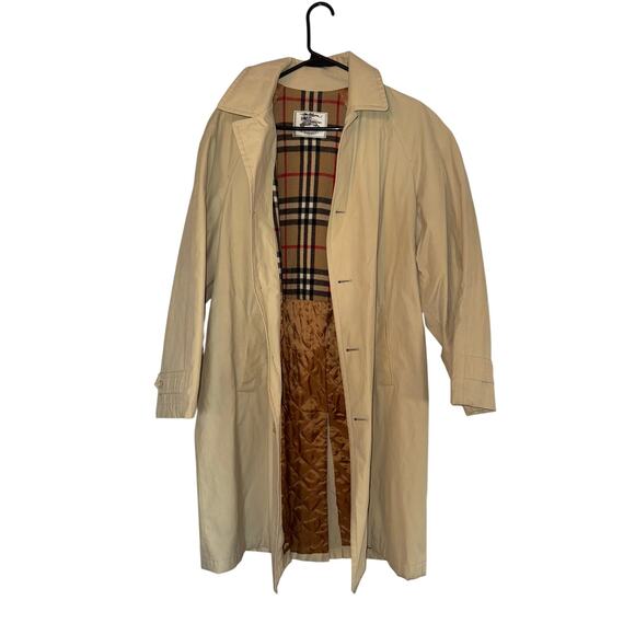 Burberry Vintage Trench Coat Nova Check Wool Lining Beige Long Classic Heritage - Picture 1 of 12